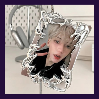 Photo Card Holder Y2K Silver Plating Irregular Frame.