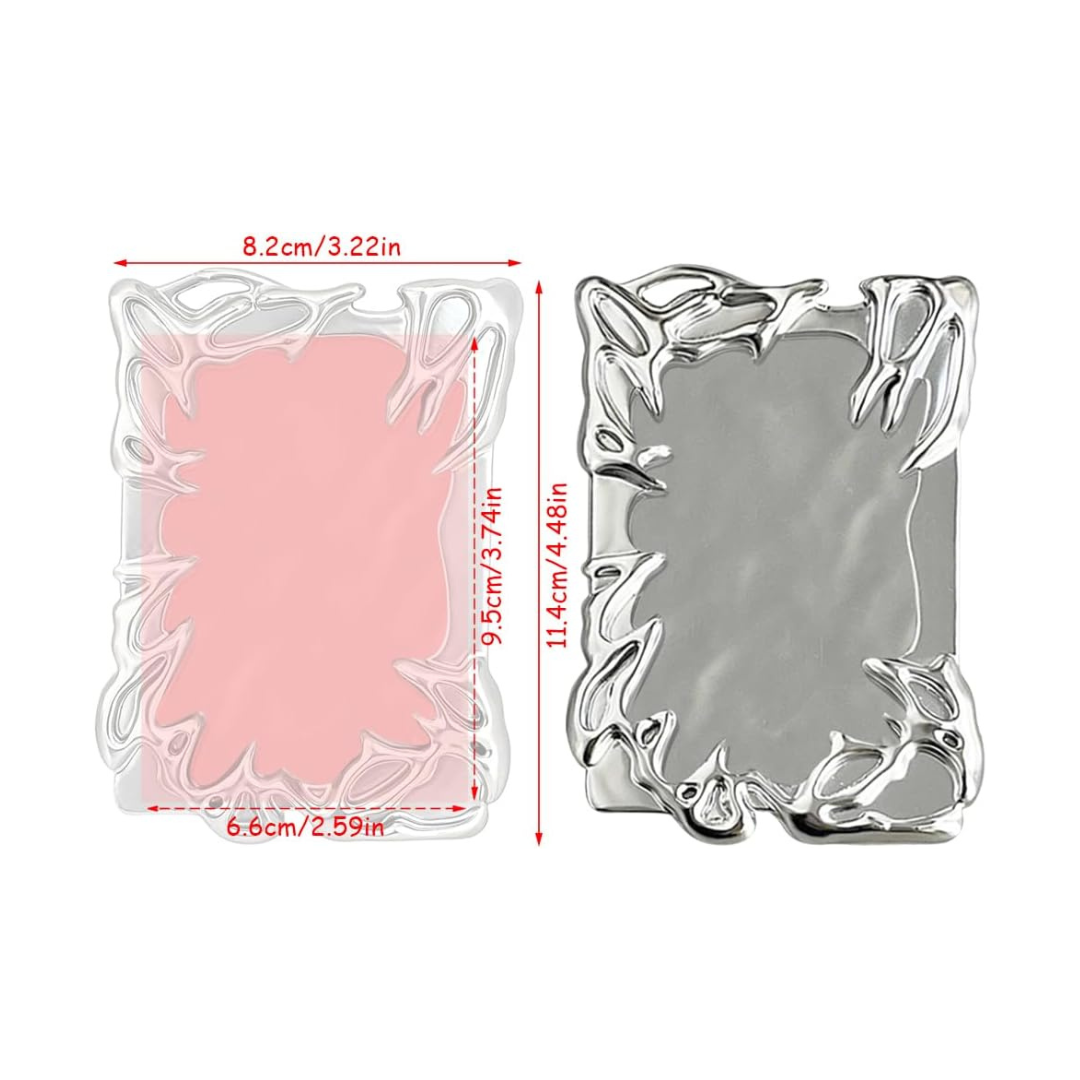 Photo Card Holder Y2K Silver Plating Irregular Frame.