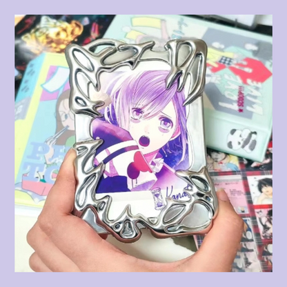 Photo Card Holder Y2K Silver Plating Irregular Frame.