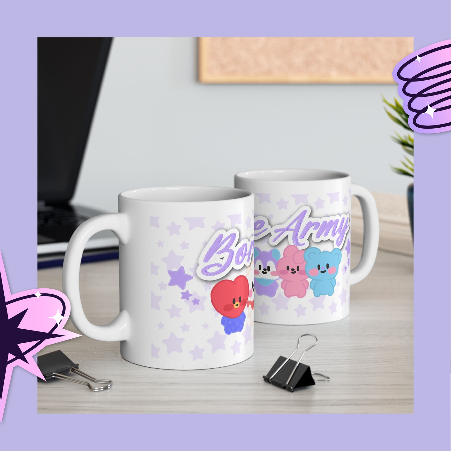 BTS, Borahae Army - BT21, Ceramic Mug.